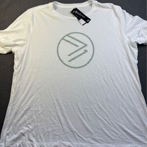 Savvi Graphic T-Shirt Mens XL White Sage Green Logo Crew Neck Short Sleeve NEW